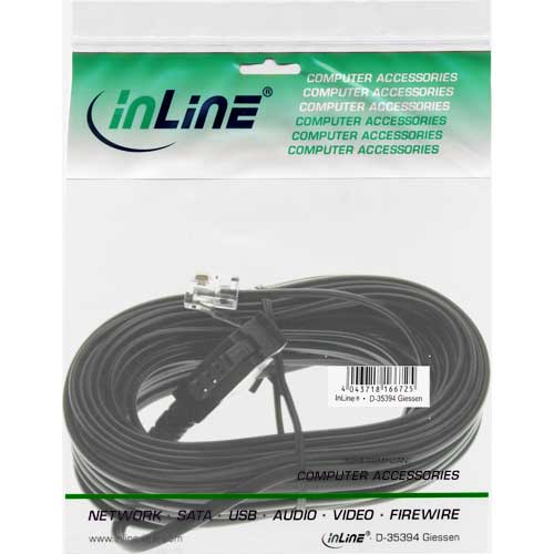Naar omschrijving van 18615 - InLine ADSL splitterkabel,  TAE-F naar 6P2C DEC stekker, 15m