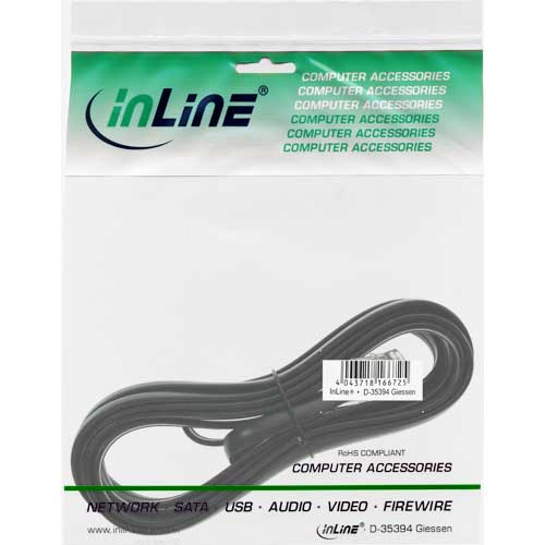 Naar omschrijving van 18845 - InLine Modulaire kabel RJ12,  M/M, 6P6C, 5m