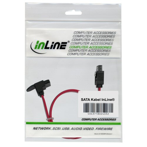 Naar omschrijving van 27307W - InLine SATA 6Gb/s kabel,  met vergrendeling, haaks, 0.75m