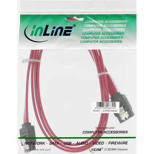 Naar omschrijving van 27310 - InLine SATA 6Gb/s kabel,  met vergrendeling, 1m