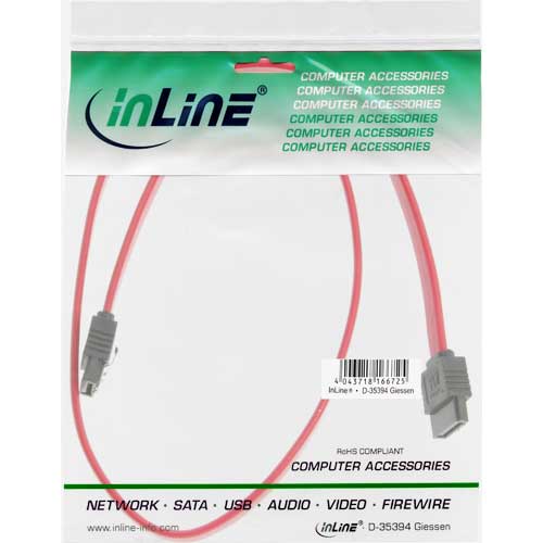 Naar omschrijving van 27705A - InLine SATA kabel,  met vergrendeling, 0.5m