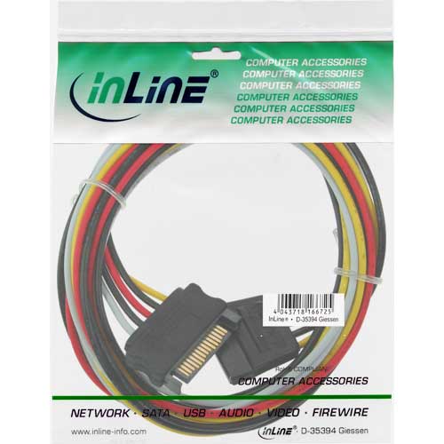 Naar omschrijving van 29651C - InLine SATA power supply extension cable, SATA M/F 1m