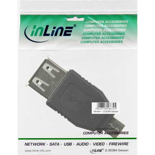 Naar omschrijving van 31600 - InLine Micro-USB adapter,  Micro-A stekker naar USB A socket