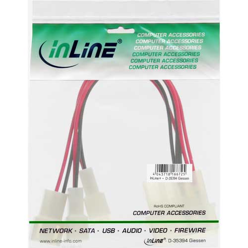 Naar omschrijving van 33005A - InLine Inline - 12V ventilator spanningsadapter kabel --> 5V x 3 ventilators