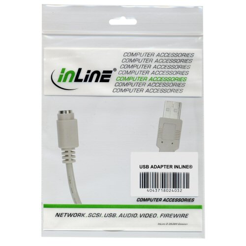 Naar omschrijving van 33102 - InLine USB adapterkabel,  USB A Male naar PS/2 V