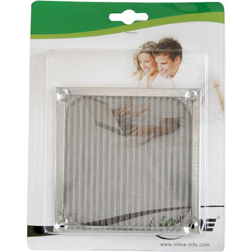 Naar omschrijving van 33378A - InLine Ventilatorrooster,  aluminium filter, 80x80mm
