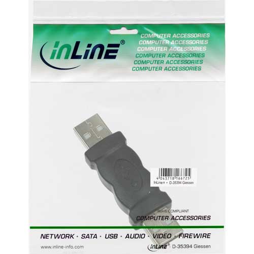 Naar omschrijving van 33441 - InLine USB 2.0 adapter,  AM / AM