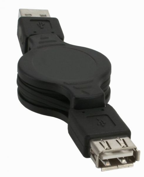 Naar omschrijving van 34705 - InLine USB kabel,  A stekker naar A socket, intrekbaar, 1.2m