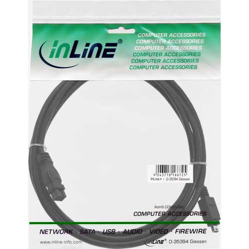 Naar omschrijving van 34902 - InLine FireWire IEEE1394 kabel,  4-pins M/9-pins M, 1.8m