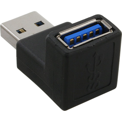 Naar omschrijving van 35300R - InLine USB 3.0 adapter,  AM / AF, haaks 90°