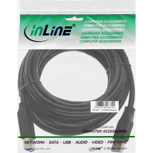 Naar omschrijving van 35450 - InLine USB 3.0 kabel,  AM / Micro BM, zwart, 5m