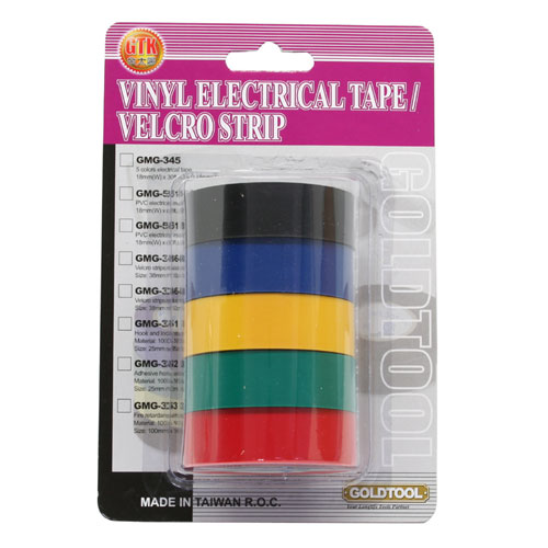 Naar omschrijving van 43039 - InLine 5 kleuren isolatietape, 18mm x 30ft. (9.14m)