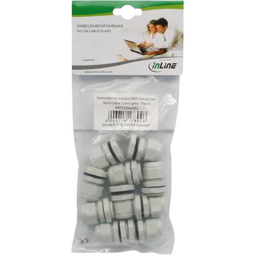 Naar omschrijving van 44012 - InLine Kabeldoorvoer  Nylon IP68 6-12mm grijs 10stk.