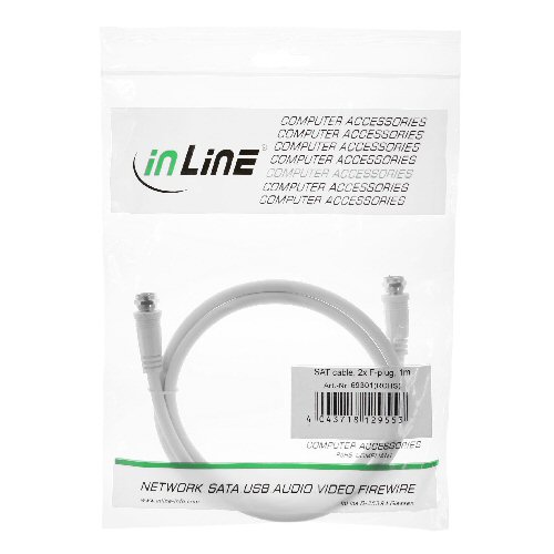 Naar omschrijving van 69307 - InLine SAT kabel,  2x afgeschermd, 2x F-stekker, >75dB, wit, 7m