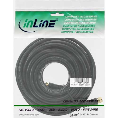 Naar omschrijving van 69310P - InLine SAT kabel premium,  2x afgeschermd, 2x F-stekker, >85dB, zwart, 10m