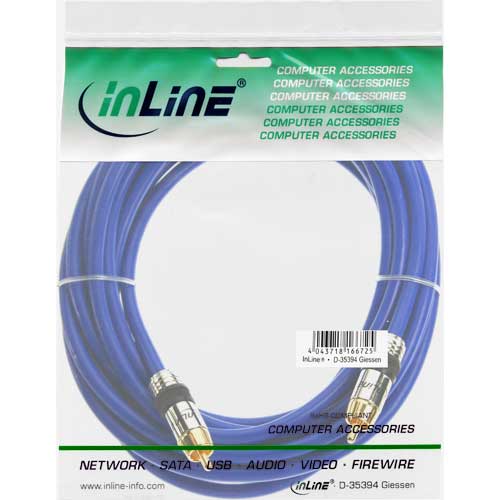 Naar omschrijving van 89402P - InLine Tulp audiokabel,  Premium, vergulde contacten, 1x Tulp M/M, 2m
