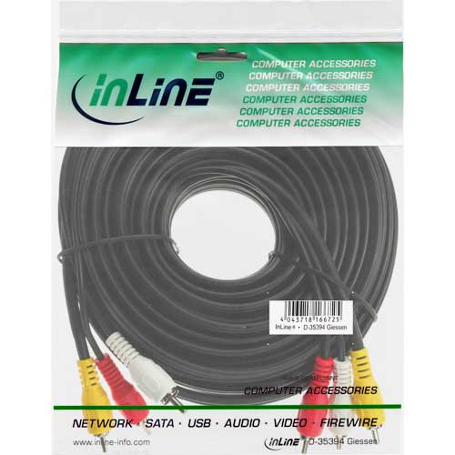 Naar omschrijving van 89601 - InLine AV-kabel,  3x Tulp M/M, 1.5m