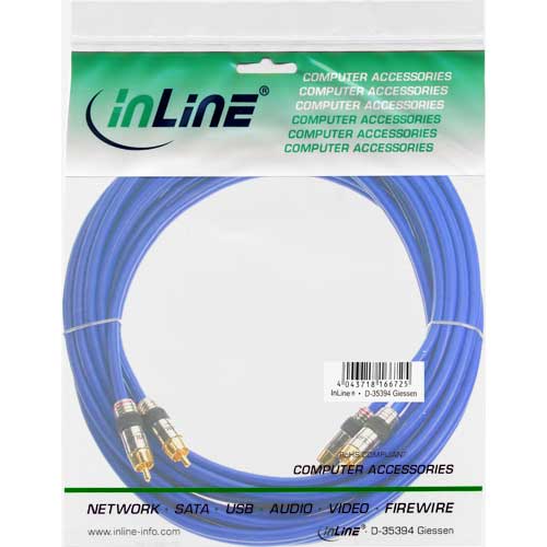 Naar omschrijving van 89707P - InLine Tulp audiokabel,  Premium, vergulde contacten, 2x Tulp M/M, 7m