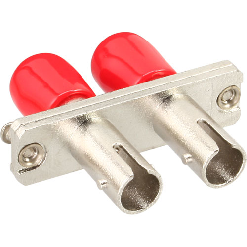 Naar omschrijving van 89990C - InLine Fiber optical adapter metal, duplex ST/ST, MM, ceramic sleeve, with flange