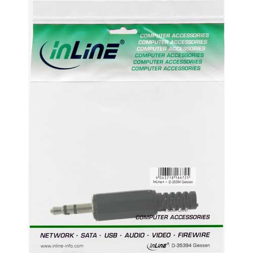 Naar omschrijving van 99100 - InLine Jackplug 3,5mm Stereo soldeerversie,