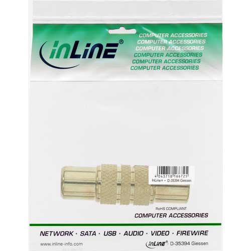 Naar omschrijving van 99315P - InLine Audio Adapter, Premium, 1x Cinch Female/Female, vergulde contacten,