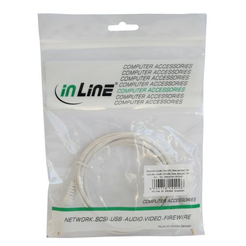 Naar omschrijving van 99939W - InLine Audiokabel,  3.5mm M/M, Stereo, wit/goud, 5m
