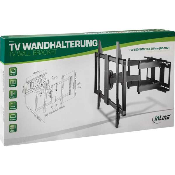 Naar omschrijving van 23111A - InLine TV Wall bracket, for TFT/LCD/LED/Plasma 152-254cm (60-100