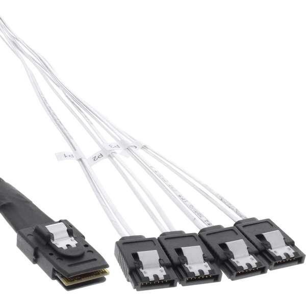 Naar omschrijving van 27620A - InLine SAS kabel, Mini SAS SFF8087 naar 4x SATA, 1:1, 75cm