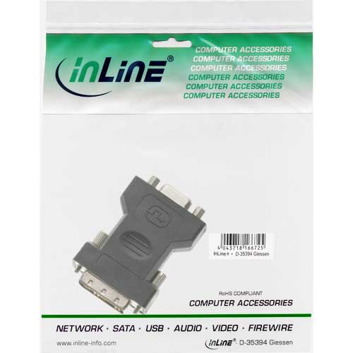 Naar omschrijving van 17780 - InLine DVI-A adapter,  DVI 12+5 M naar VGA HD15 V