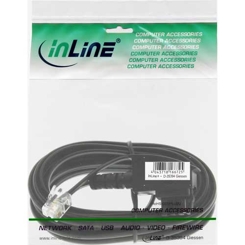 Naar omschrijving van 18903 - InLine TAE-F kabel,  voor import, TAE-F naar 6P4C, 3m