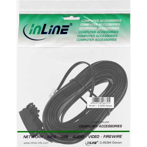 Naar omschrijving van 18917 - InLine TAE-F kabel,  voor Telekom/Siemens, TAE-F baar RJ11 6P4C, 10m