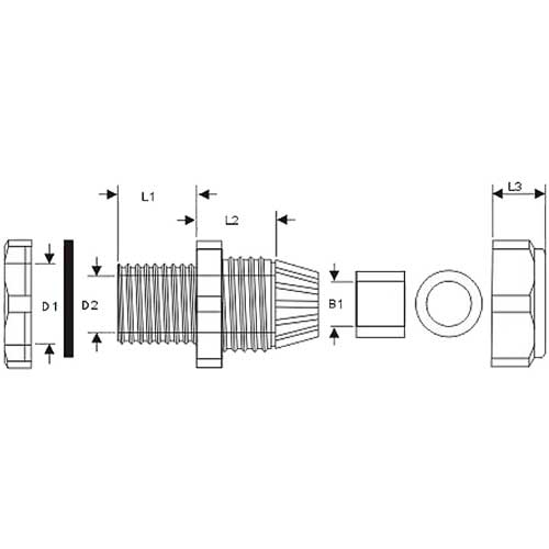 Naar omschrijving van 44010B - InLine Kabeldoorvoer  Nylon IP68 3,5-6mm zwart 10stk.