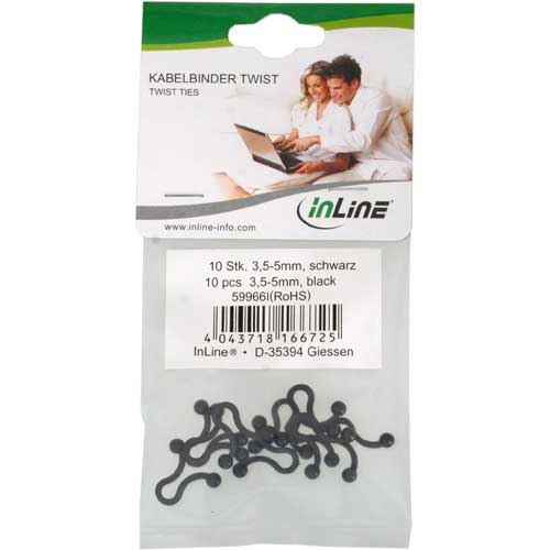 Naar omschrijving van 59966I - InLine  Kabelband Twist 3,5-5mm, zwart, 10stk.