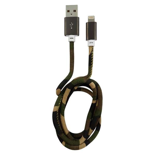 Naar omschrijving van 31331E - LC-Power USB A to Lightning cable, camouflage green, 1m