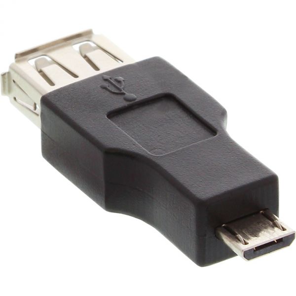Naar omschrijving van 31608 - InLine Micro-USB OTG adapter, Micro-B male to USB A female