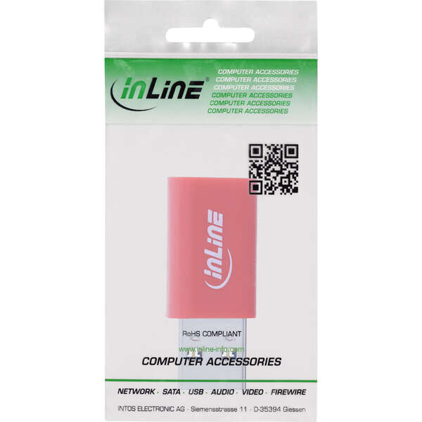 Naar omschrijving van 31652 - InLine USB data blocker, USB-A plug to USB-C socket adapter, 5 V, 1.5 A