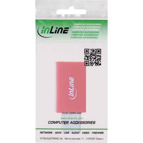 Naar omschrijving van 31653 - InLine USB data blocker, USB-A plug to USB-A socket adapter, 5 V, 1.5 A