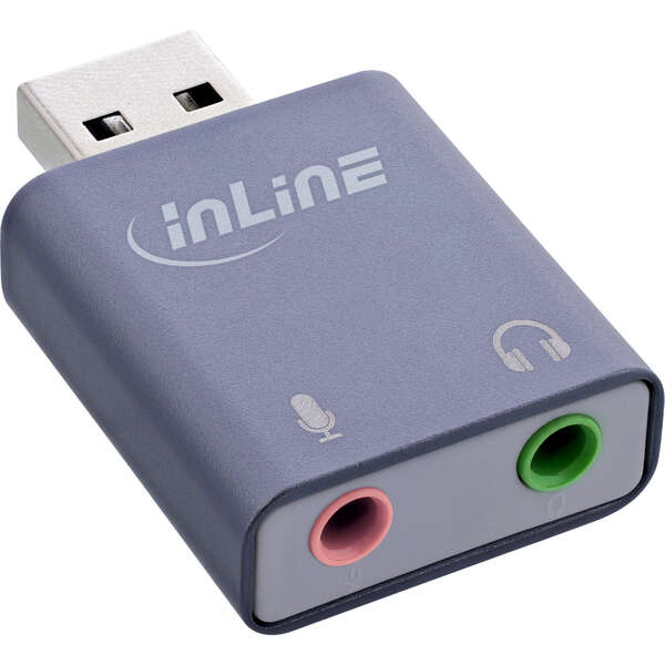 Naar omschrijving van 33051E - InLine® USB audio sound adapter, USB-A
