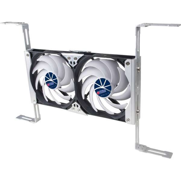 Naar omschrijving van 33742C - Titan TTC-SC09TZ(B) Mobile fan, 2x 120x120x25mm