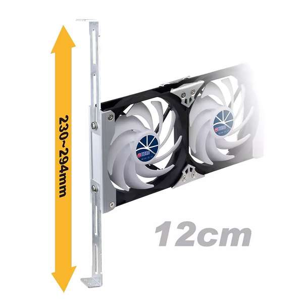 Naar omschrijving van 33742C - Titan TTC-SC09TZ(B) Mobile fan, 2x 120x120x25mm