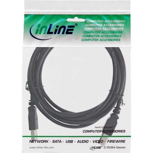 Naar omschrijving van 34520X - InLine USB 2.0 kabel Type A naar Type B, zwart, 2m