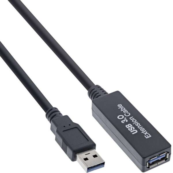 Naar omschrijving van 35655 - InLine USB 3.0 Cable Active Repeater Cable Type A male to A female black 10m