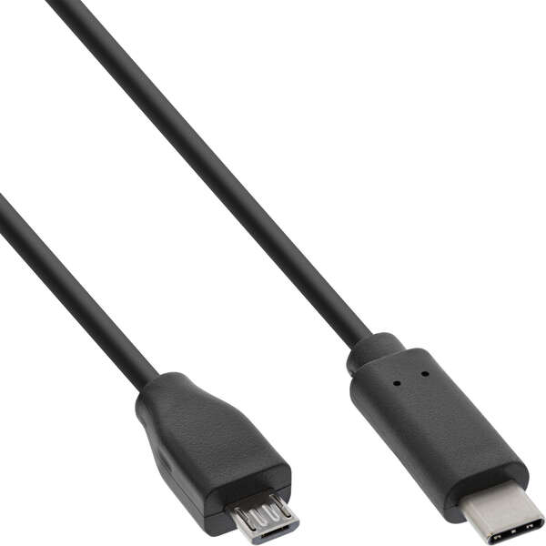 Naar omschrijving van 35741 - InLine USB 2.0 cable, USB-C plug to Micro-B, black, 1m