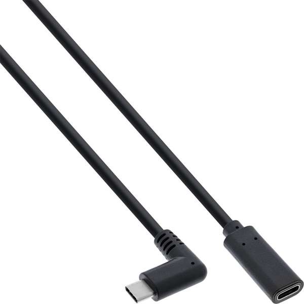 Naar omschrijving van 35781 - USB 3.2 Gen.2x2 Cable, USB-C male angled / female, black, 1m