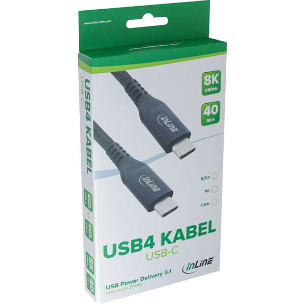 Naar omschrijving van 35904A - InLine® USB4 Cable, USB-C male/male, 8K60Hz, black, 1.5m