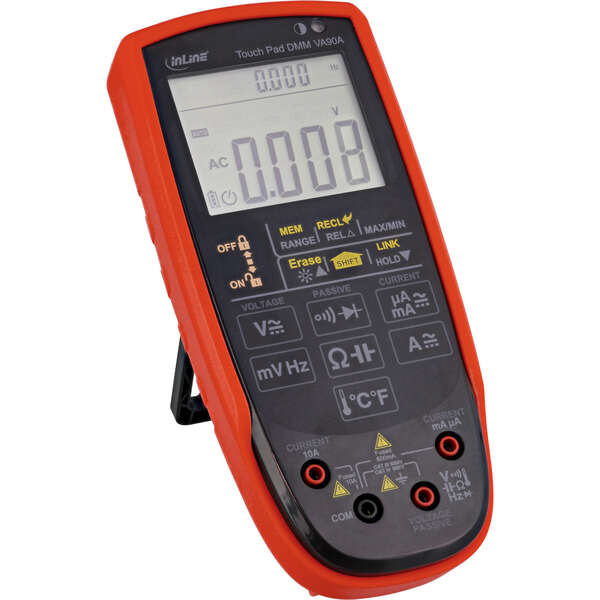 Naar omschrijving van 43127 - InLine® Multimeter with touch pad and illuminated display, CAT III / CAT IV