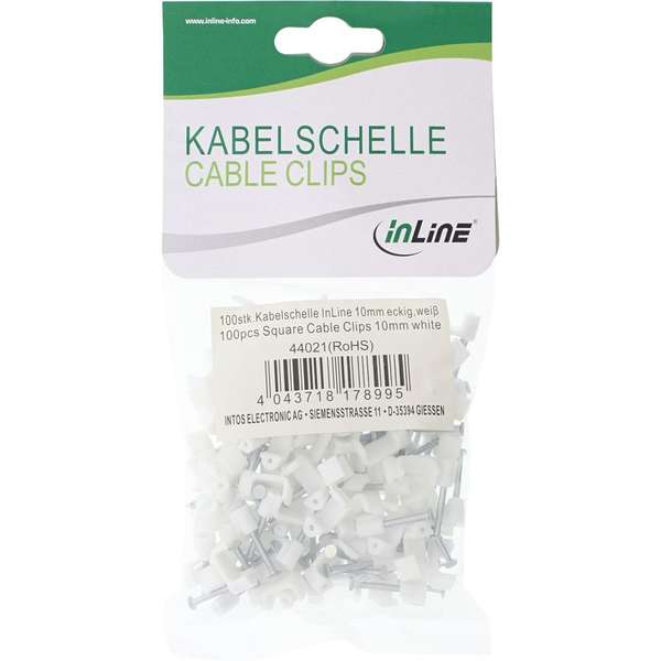 Naar omschrijving van 44021 - InLine Kabelklem  10mm hoekig, wit, 100stk.