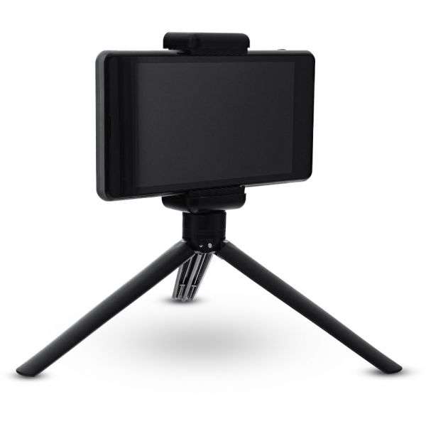 Naar omschrijving van 48090 - Selfie Stick 4 Legs with Mini Tripod aluminium black max. 0.75m