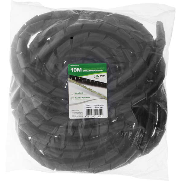 Naar omschrijving van 59946R - InLine® Spiral Wrapping Band 10m, black, 25mm