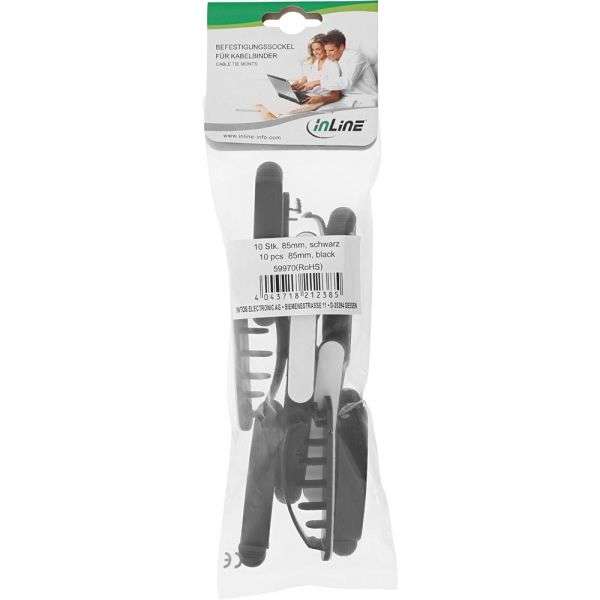 Naar omschrijving van 59970 - InLine 10 pcs. Bag Cable Manager with adhesive Tape 8.5cm black